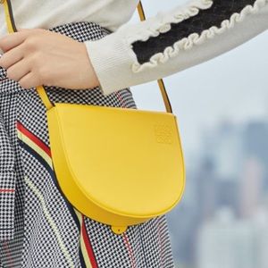 Loewe Luxury heel bag in soft calfskin yellow